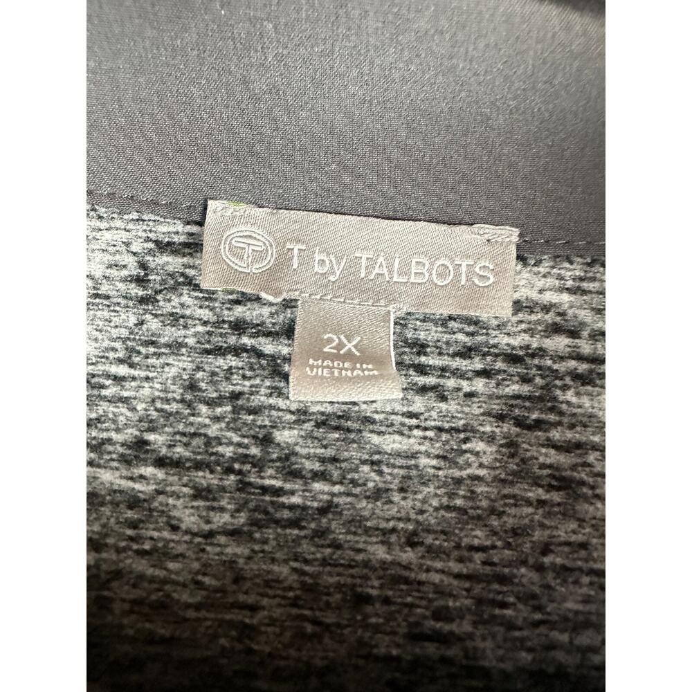 T by Talbots Ombre Black & Grey Striped Full Zip Jacket Stretch Plus Size 2X - Picture 10 of 14